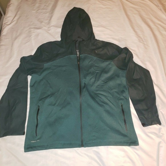 Nike Therma-Fit Mens Hooded Therma Sphere Full‎ Zip Jacket teal black Size XL - Picture 1 of 4